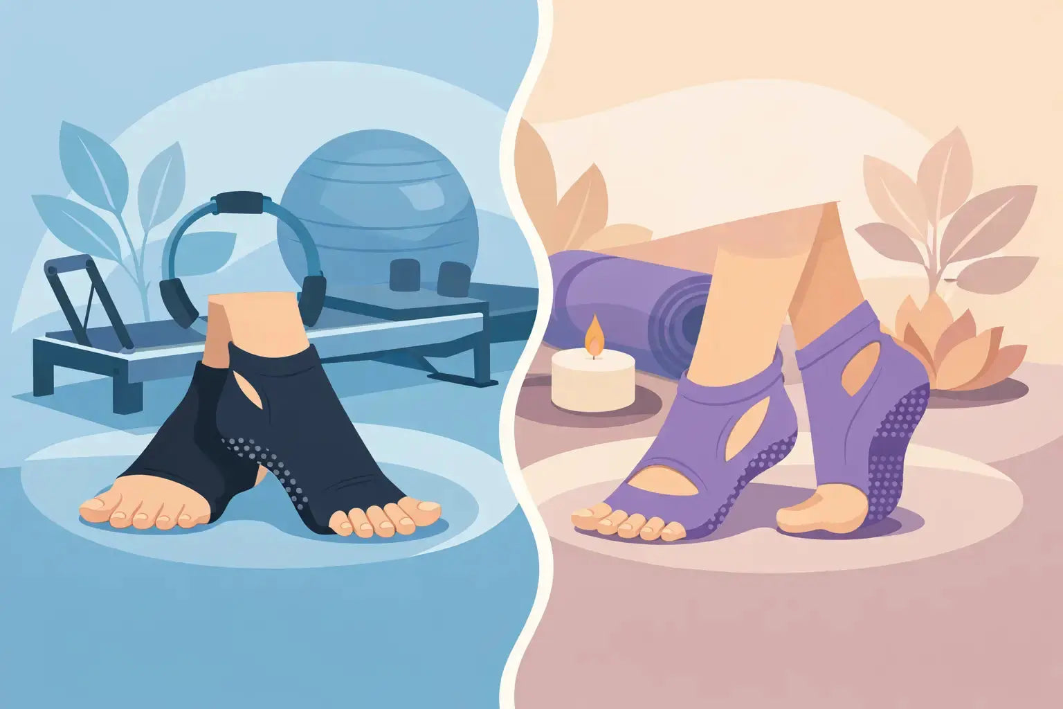 Pilates sokken versus yogasokken