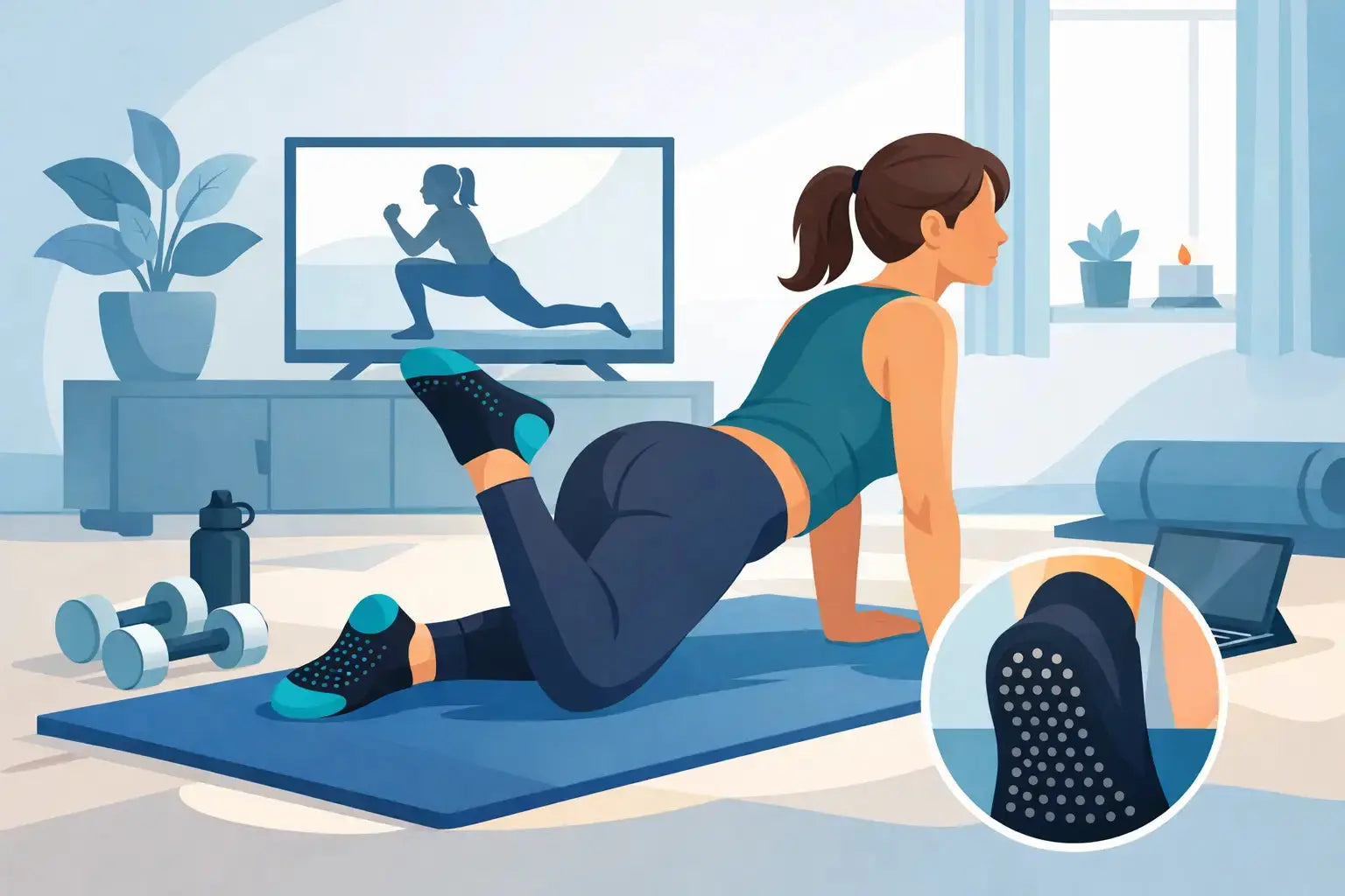 Thuisworkout veiliger met antislip sokken