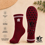Reformer Pilates Grip Socks low neck Ruby red Yogastars.nl