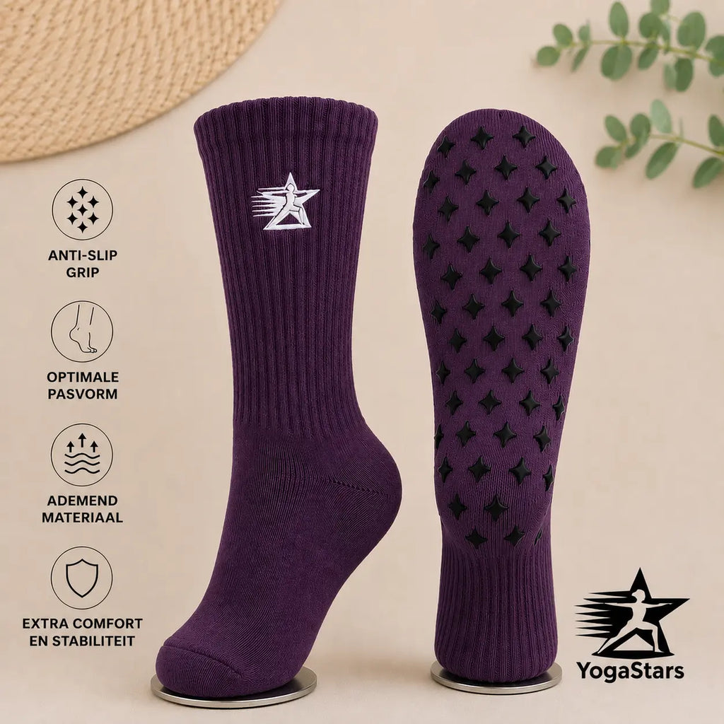 Reformer Pilates Grip Sock Purple Pulse Yogastars.nl