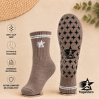 Reformer Pilates Grip Socks low neck Truffle taupe Yogastars.nl