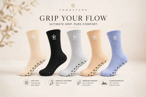 5-delige set Socksbox Reformer pilates Grip Sokken Yogastars.nl