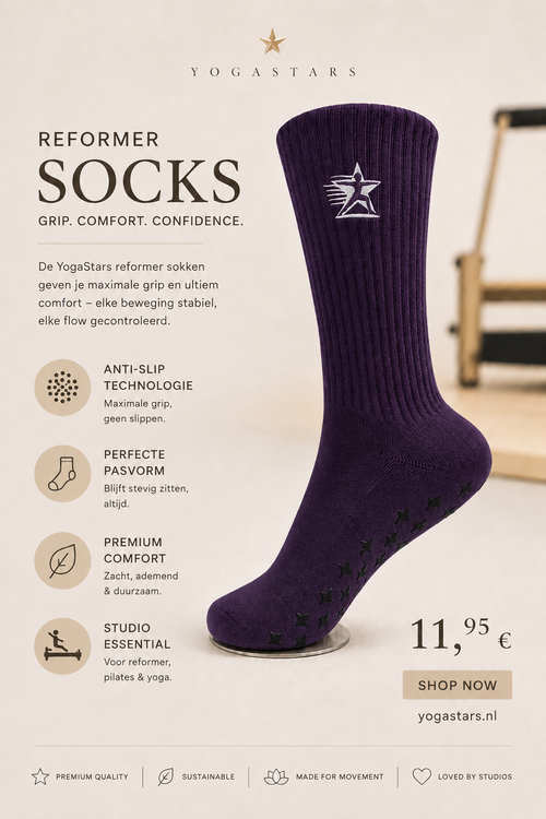 Reformer Pilates Grip Sock Purple Pulse Yogastars.nl