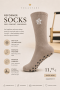 Reformer Pilates Grip Sok Truffel Taupe Yogastars.nl