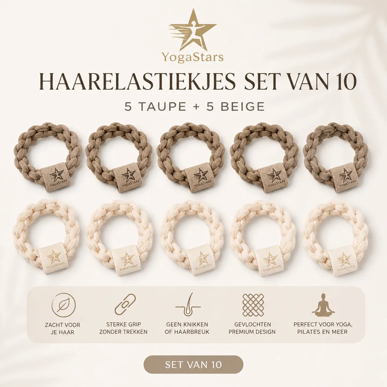 10x Premium Haarelastiekjes YogaStars