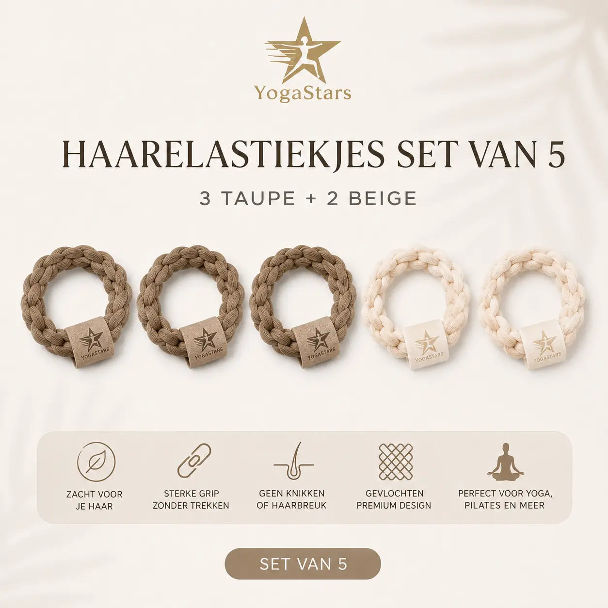 5x Premium Haarelastiekjes YogaStars