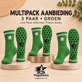 3-Pack Reformer Pilates Grip Socks low neck 12cm Moss green Yogastars.nl